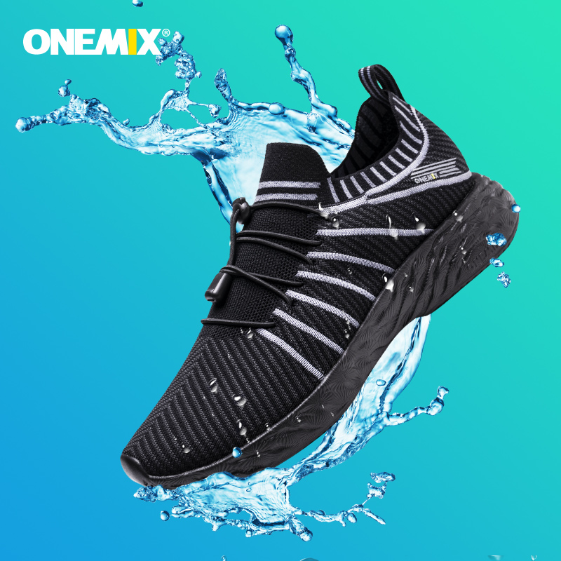 Waterproof Goretex Running Shoes - ONEMIX Su Geçirmez Siyah koşu ayakkabıları