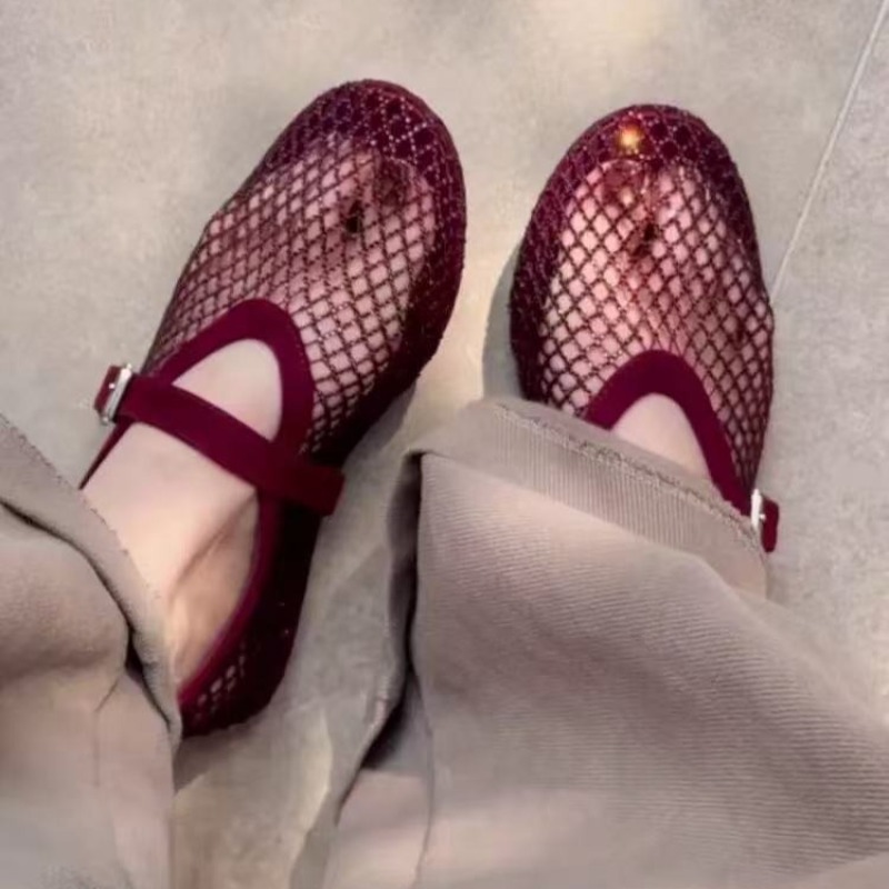 Sandals - İçi Boş Yapay Elmaslı Baotou Sandaletler