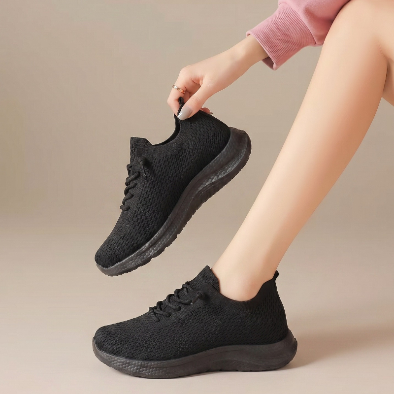 Yaz Bayanlar Nefes Örgü yürüyü - Knit Fabric Lace Up Sneakers incelemesi ve fiyatı