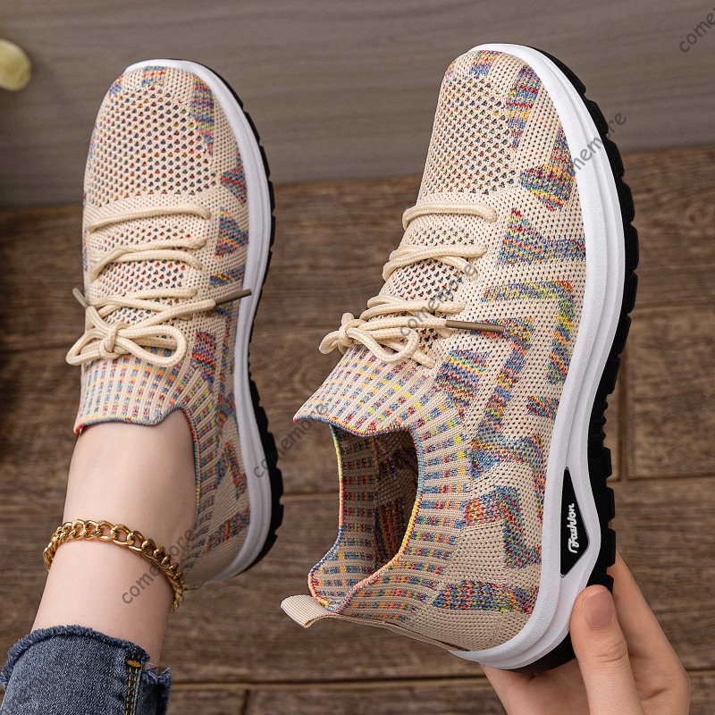 Kadın Örgü Slip-On Spor Ayakka - Knit Fabric Lace Up Sneakers incelemesi ve fiyatı