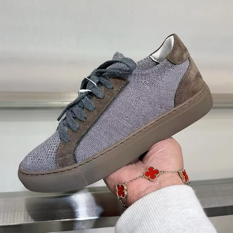 Kadın Örgü Nefes Spor Ayakkabı - Knit Fabric Lace Up Sneakers incelemesi ve fiyatı
